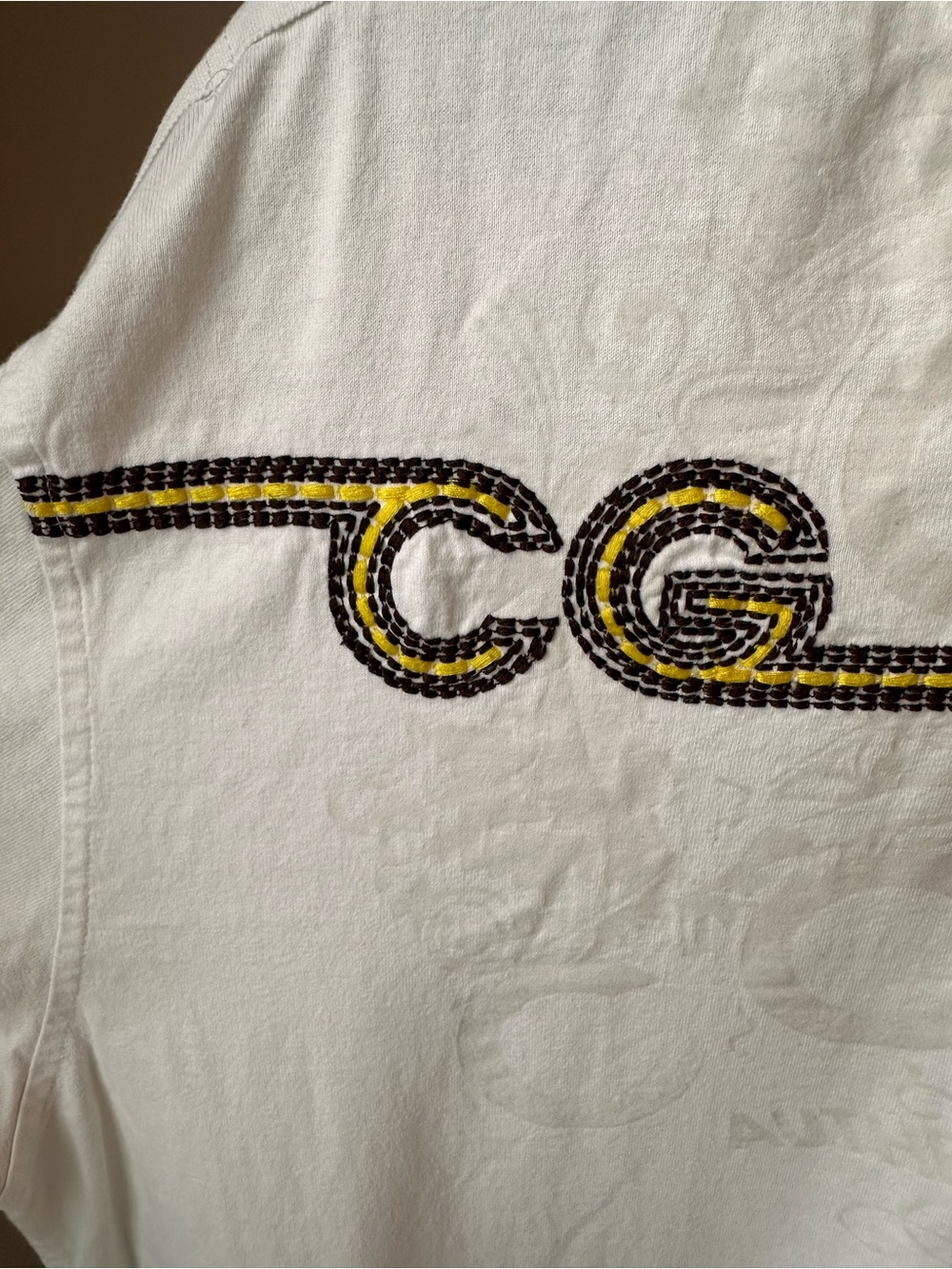 Vintage Y2K Coogi T Shirt 2XL White Embroidered Hip Hop Streetwear Cotton GUC - Picture 3 of 11